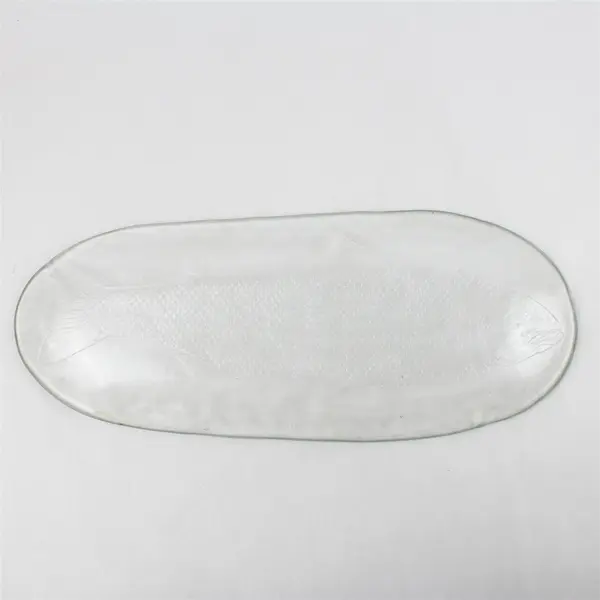 Large Clear Glass Fish Serving Platter Salmon 19"x7.5"