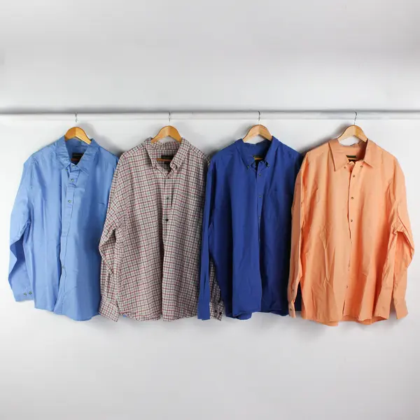 Lot of 4 Vtg Eddie Bauer Men's 3XL 100% Cotton Button-Up Shirts Stained/Upcycle 