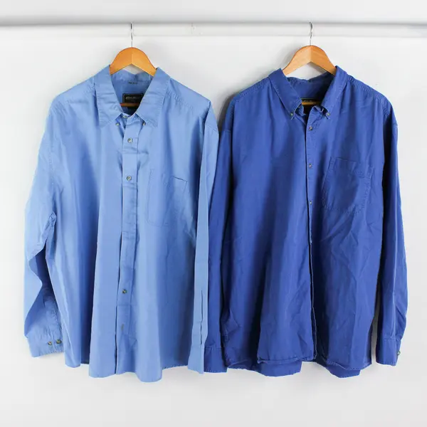 Lot of 4 Vtg Eddie Bauer Men's 3XL 100% Cotton Button-Up Shirts Stained/Upcycle 