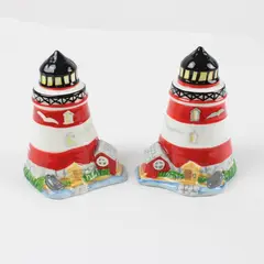 Vintage Lighthouse Salt and Pepper Shakers Pair Nautical Coastal Collectible