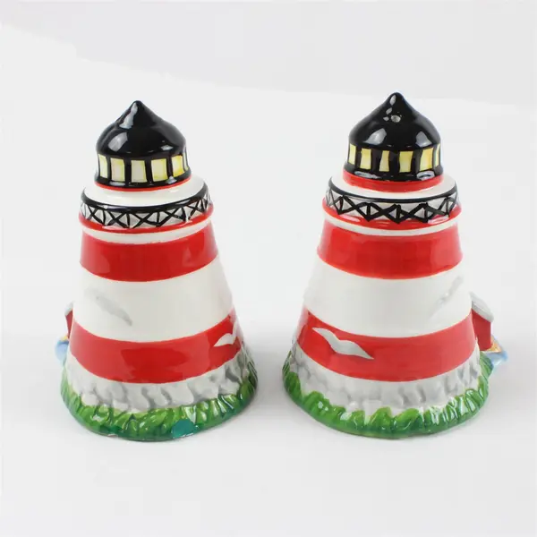 Vintage Lighthouse Salt and Pepper Shakers Pair Nautical Coastal Collectible