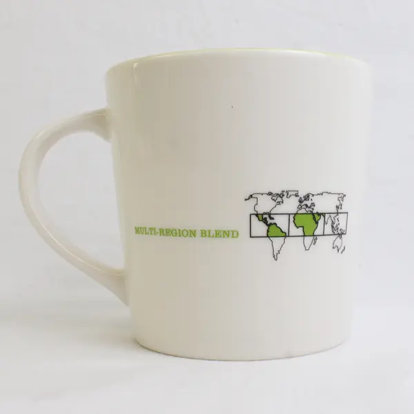 Starbucks White/Green Cafe Estima Blend Ceramic Tea/Coffee Mug 4.25" Tall 2005