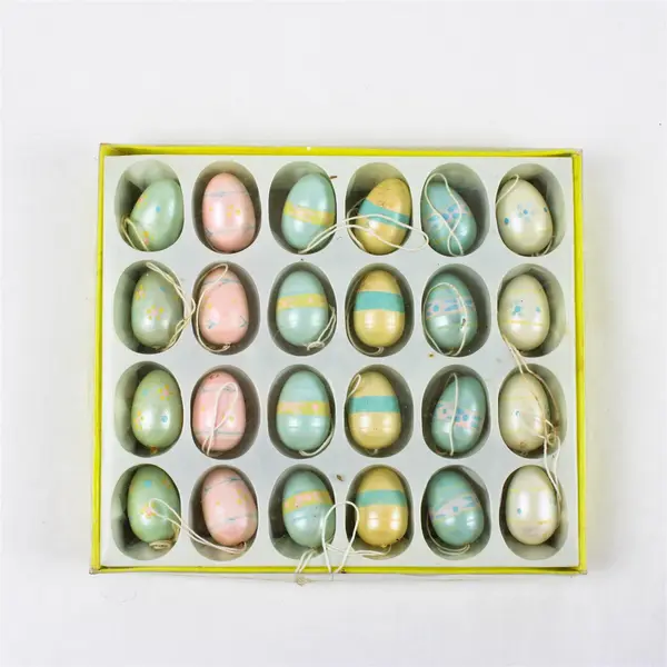 Set of 24 Pastel Easter Egg Ornaments Lightweight Holiday Decor