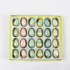 Set of 24 Pastel Easter Egg Ornaments Lightweight Holiday Decor