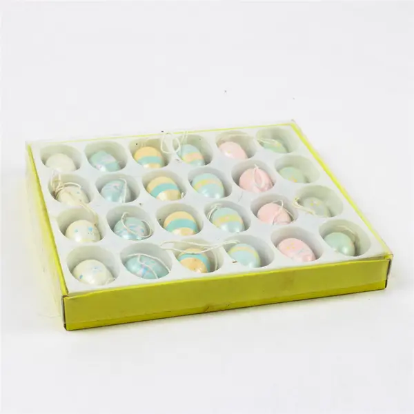 Set of 24 Pastel Easter Egg Ornaments Lightweight Holiday Decor