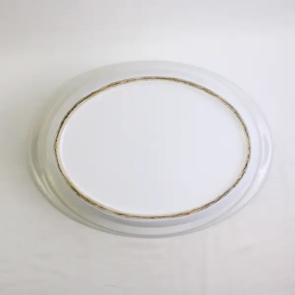 Unbranded Solid White Oval Slow Cooker Ceramic Interior Bowl 16.5" & Clear Lids