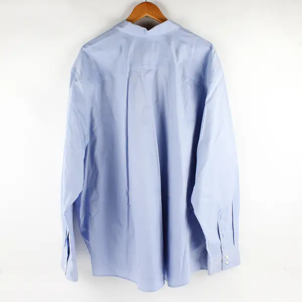 Eddie Bauer Men's 3XL Blue Herringbone Long Sleeve Button Up Dress Shirt