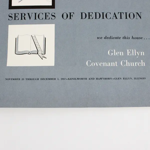 Glen Ellyn Covenant Church Services Of Dedication Booklet 1957 Illinois 