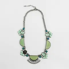Vintage Lia Sophia GLACIAL Necklace, 16-19", Pastel Green & Turquoise