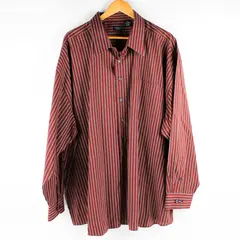 Vtg Van Heusen Men's 3XL Red Striped Long Sleeve Button Up Dress Shirt