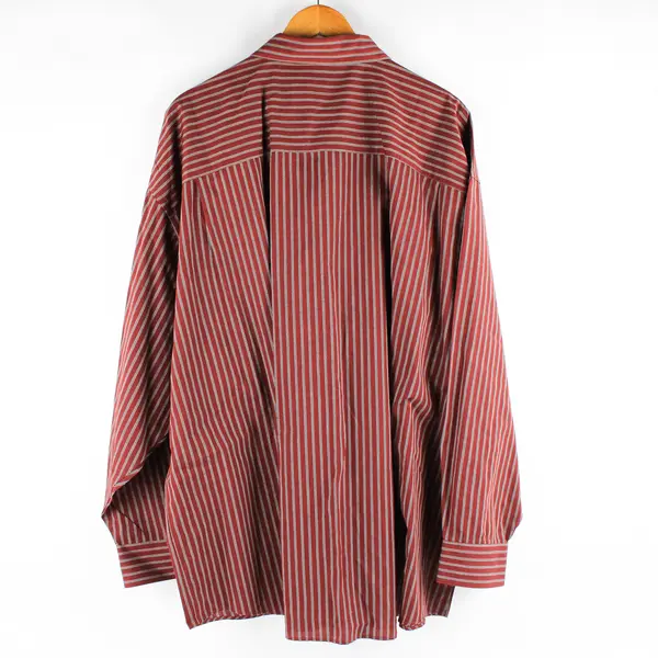 Vtg Van Heusen Men's 3XL Red Striped Long Sleeve Button Up Dress Shirt