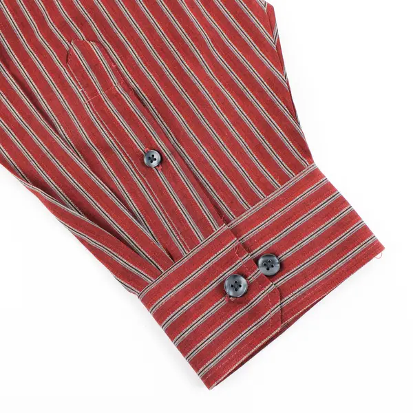 Vtg Van Heusen Men's 3XL Red Striped Long Sleeve Button Up Dress Shirt