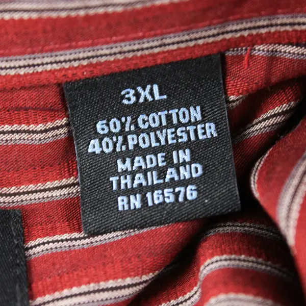 Vtg Van Heusen Men's 3XL Red Striped Long Sleeve Button Up Dress Shirt