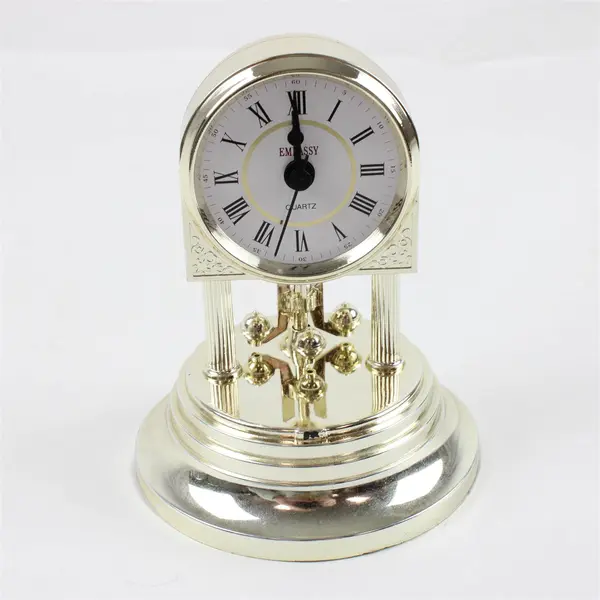 Embassy Quartz Anniversary Mantel Clock 5in AA Battery Missing Cover