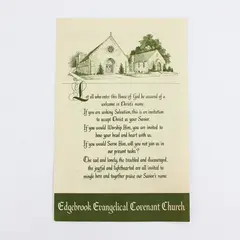 Edgebrook Evangelical Covenant Church Chicago Illinois Pamphlet August 1970
