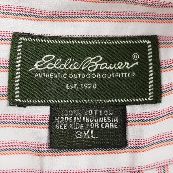 Vtg Eddie Bauer Men's 3XL Multicolor Striped 100% Cotton Button Up Dress Shirt