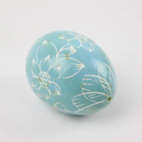 Lot of 4 Blown Eggs Blue & White Decorated Easter Decor