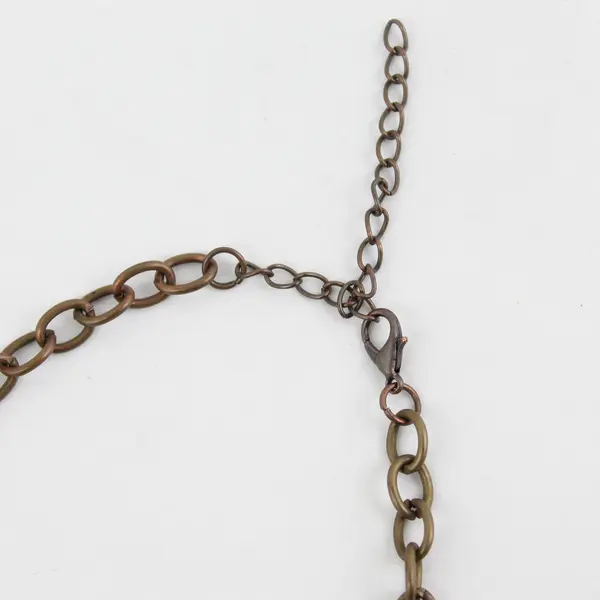 Handmade Turquoise Bronze And Glass Bead Strand Necklace 21-23.5"