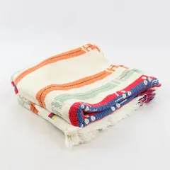 Vintage Unbranded Woven Fringe Table Cloth - Multicolor - 43"Wx44"L