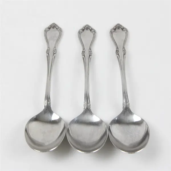 Set of 3 Oneida Celebrity Stainless Place Oval Soup Spoons 