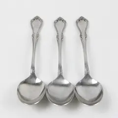 Set of 3 Oneida Celebrity Stainless Place Oval Soup Spoons 