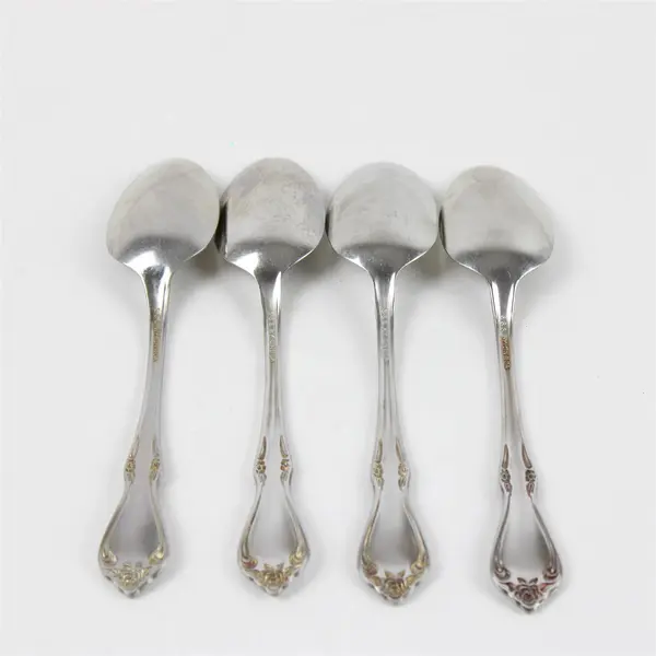 Set of 4 Oneida Celebrity Stainless Teaspoons 6in Flatware