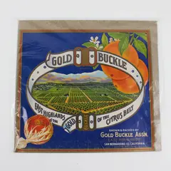 Gold Buckle Brand Orange Crate Label Sunkist San Bernardino California 