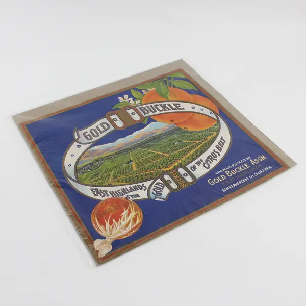 Gold Buckle Brand Orange Crate Label Sunkist San Bernardino California 
