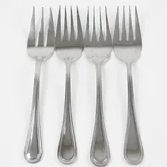 Set of 4 Wallace Silversmiths Continental Bead Stainless Serving Forks 