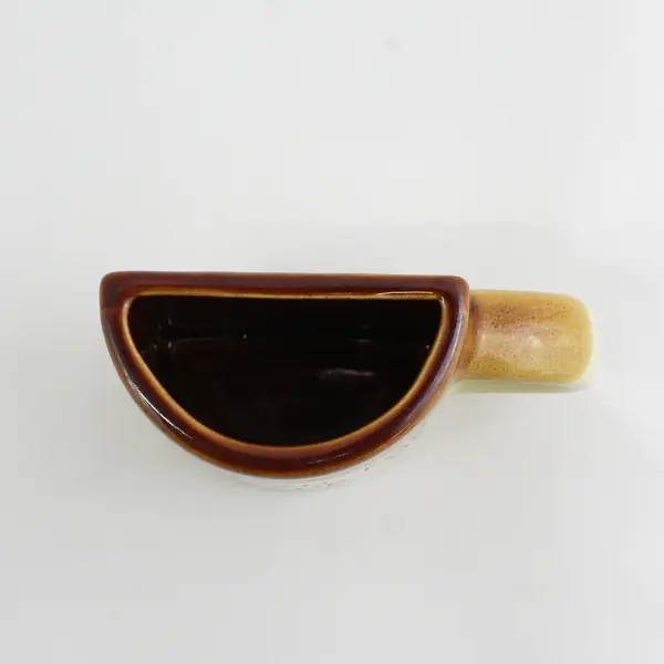 Vintage Souvenir  Florida Half Cup Mug Brown & Tan Tropical Beach