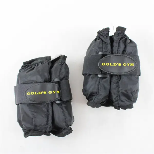 Gold's Gym Solid Black Color Adjustable Ankle Weights 2.5 lbs Left & Right Set