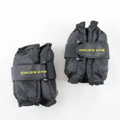 Gold's Gym Solid Black Color Adjustable Ankle Weights 2.5 lbs Left & Right Set