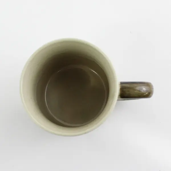 Tan Raised Relief Ceramic Golf Motif Coffee Mug