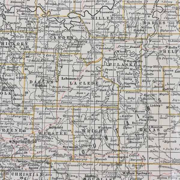 Vintage Missouri Southern Part Map 1897 From Century Atlas 1902