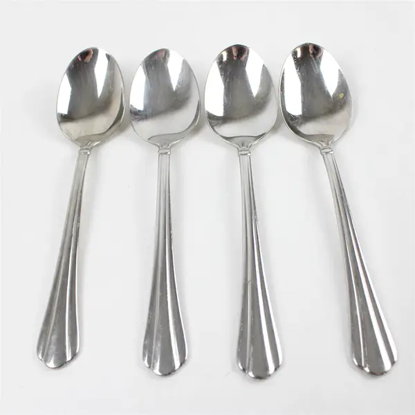 Set of 4 Oneida Tripoli Stainless Oval Soup Spoons 