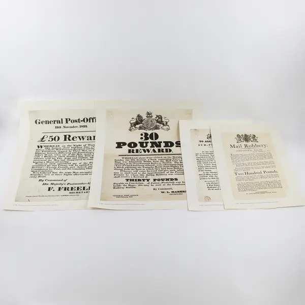 Set Of 10 19th Century Handbills & Posters Archives British Post Office Reprints