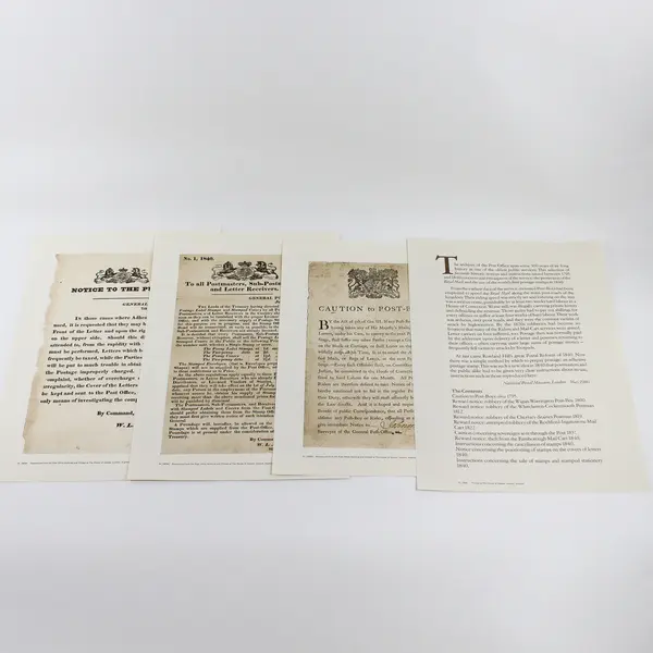 Set Of 10 19th Century Handbills & Posters Archives British Post Office Reprints