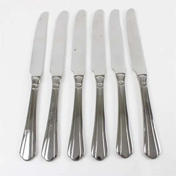 Set of 6 Oneida Tripoli Stainless "New French" Solid Knives 9in