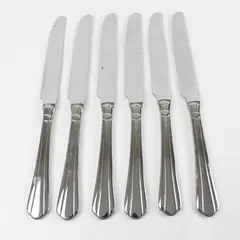 Set of 6 Oneida Tripoli Stainless "New French" Solid Knives 9in