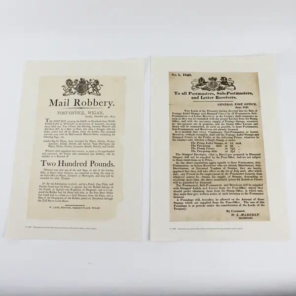 Set Of 6 19th Century Handbills & Posters Archives British Post Office Reprints