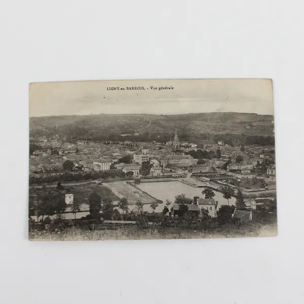 Ligny-en Barrois France Birds Eye View Litho Postcard 1910s
