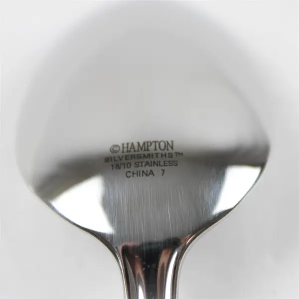 Set of 4 Hampton Silversmiths Elana Stainless Oval Soup Spoons