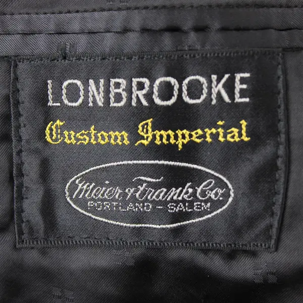 Vintage Lonbrooke Custom Meier & Frank Co. Men's 42 Black Pinstripe Suit Jacket