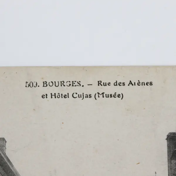 Vintage Bourges Rue des Arenes Hotel Cujas France Litho Postcard 1910s