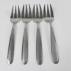 Set of 4 Oneida Peninsula Stainless Medium Solid Cold Meat Serving Forks