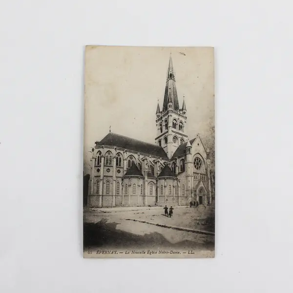 Vintage Epernay Notre-Dame Church France Litho Postcard 1910s