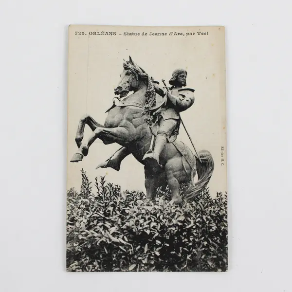 Vintage Orleans Joan Of Arc Statue France Litho Postcard 1910s