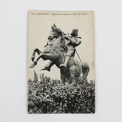 Vintage Orleans Joan Of Arc Statue France Litho Postcard 1910s