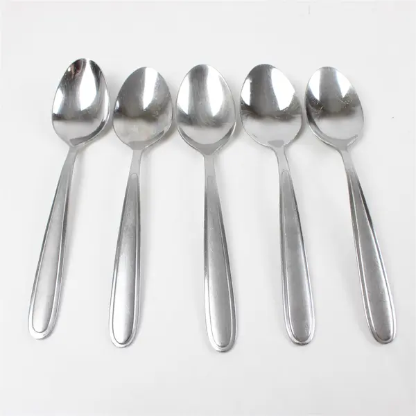 Set of 5 Oneida Peninsula Stainless Teaspoons- 6.5in Flatware
