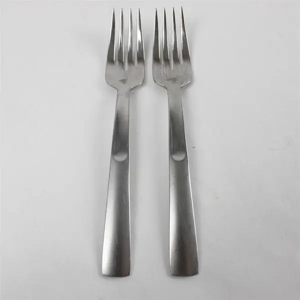 Set of 2 Oneida Satin Scoop Stainless Individual Salad Forks